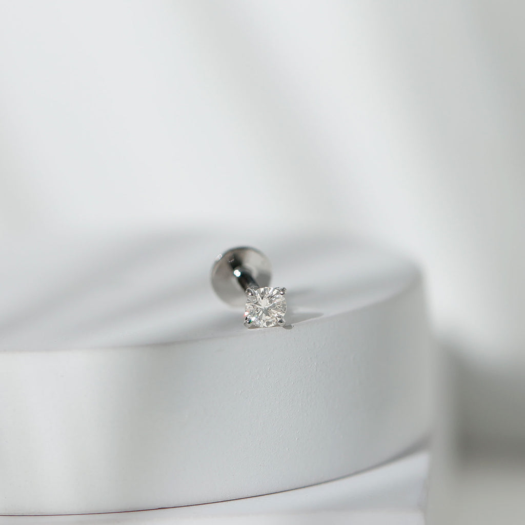 Natural Diamond Nose Pin Stud Diamond - ( HI-SI ) - Color and Clarity - Rosec Jewels