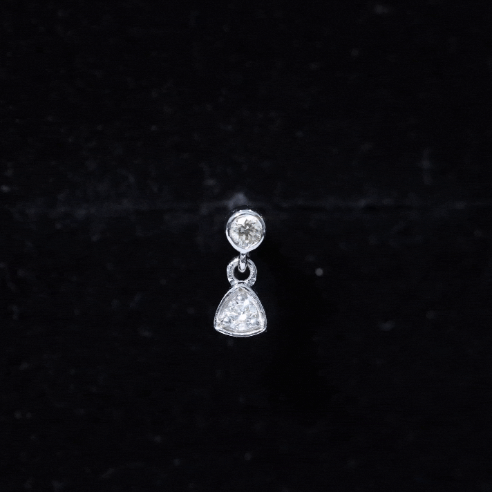 Genuine Diamond Drop Earring for Helix Piercing Diamond - ( HI-SI ) - Color and Clarity - Rosec Jewels