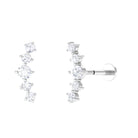 Graduated Style Diamond Crawler Helix Earring Diamond - ( HI-SI ) - Color and Clarity - Rosec Jewels