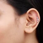 Graduated Style Diamond Crawler Helix Earring Diamond - ( HI-SI ) - Color and Clarity - Rosec Jewels