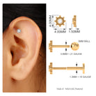 Dainty Diamond Gold Beaded Conch Earring Diamond - ( HI-SI ) - Color and Clarity - Rosec Jewels