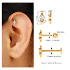 Vintage Style Moissanite Tragus Earring in Bezel Setting Moissanite - ( D-VS1 ) - Color and Clarity - Rosec Jewels