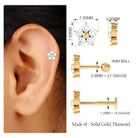 Moissanite Simple Flower Earring for Conch Piercing Moissanite - ( D-VS1 ) - Color and Clarity - Rosec Jewels