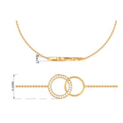 Diamond Eternity Chain Bracelet with Interlock Details Diamond - ( HI-SI ) - Color and Clarity - Rosec Jewels