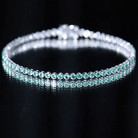 2.25 CT Tennis Bracelet for Women with Bezel Set Created Emerald Lab Created Emerald - ( AAAA ) - Quality - Rosec Jewels