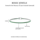 2.25 CT Tennis Bracelet for Women with Bezel Set Created Emerald Lab Created Emerald - ( AAAA ) - Quality - Rosec Jewels