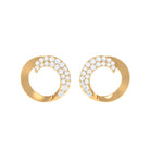 Classic Natural Diamond Open Circle Stud Earrings Diamond - ( HI-SI ) - Color and Clarity - Rosec Jewels