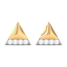 Round Cut Real Diamond Triangle Stud Earrings Diamond - ( HI-SI ) - Color and Clarity - Rosec Jewels