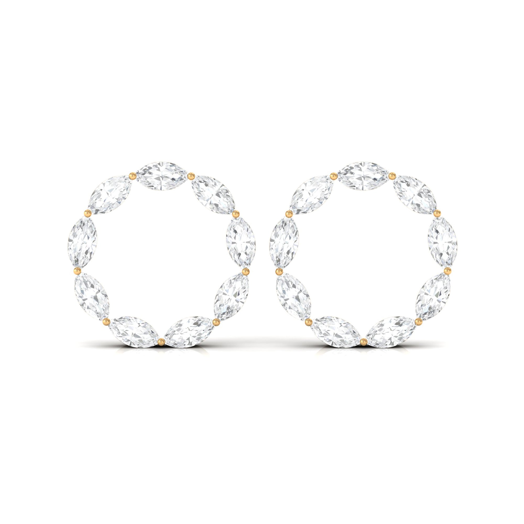 Marquise Cut Diamond Eternity Stud Earrings Diamond - ( HI-SI ) - Color and Clarity - Rosec Jewels