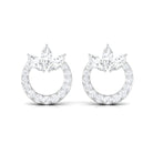 Nature Inspired Diamond Eternity Stud Earrings Diamond - ( HI-SI ) - Color and Clarity - Rosec Jewels