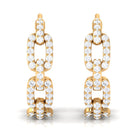 Classic Diamond Hinged Hoop Earrings Diamond - ( HI-SI ) - Color and Clarity - Rosec Jewels