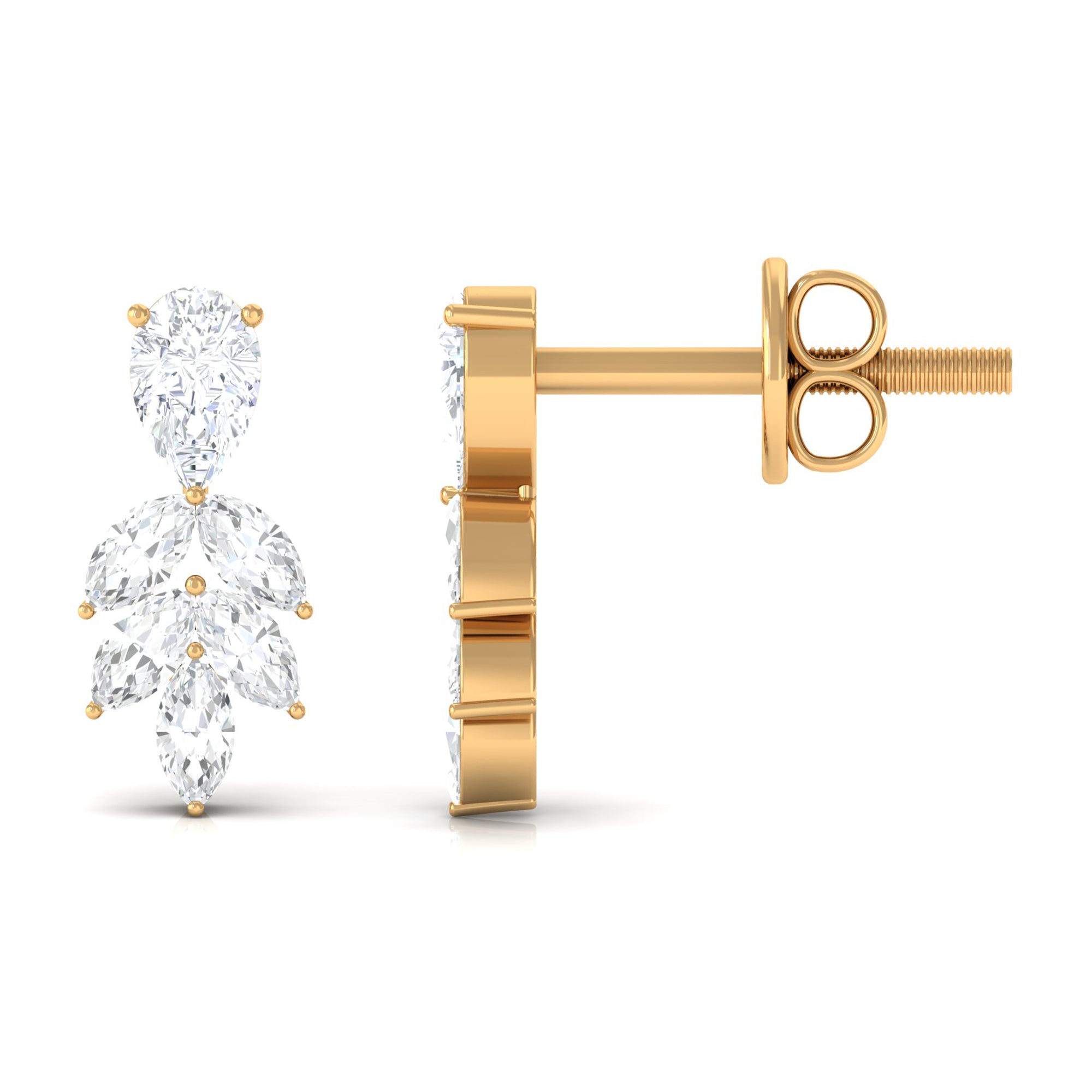 3/4 CT Marquise and Pear Cut Diamond Stud Drop Earrings Diamond - ( HI-SI ) - Color and Clarity - Rosec Jewels