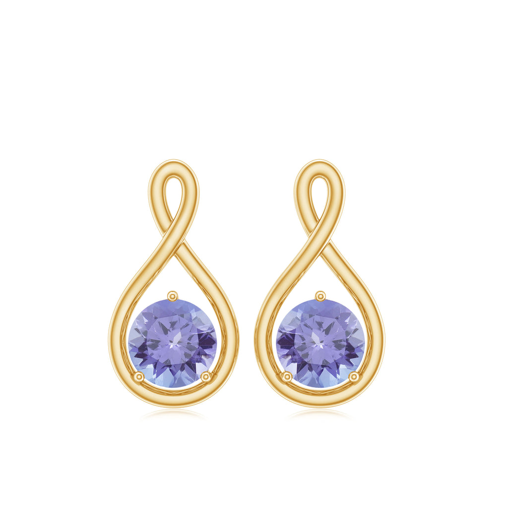 1/2 CT Round Shape Tanzanite Infinity Stud Earring for Women Tanzanite - ( AAA ) - Quality - Rosec Jewels