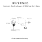 1/2 CT Heart Shape Black Onyx and Moissanite Cat Stud Earrings Black Onyx - ( AAA ) - Quality - Rosec Jewels
