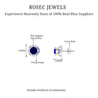 Natural Blue Sapphire Vintage Style Solitaire Stud Earrings Blue Sapphire - ( AAA ) - Quality 14K White Gold - Rosec Jewels