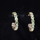 3 CT Round Shape Peridot J Hoop Earrings For Women Peridot - ( AAA ) - Quality - Rosec Jewels