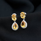 4.5 CT Citrine and Diamond Dangle Drop Earrings Citrine - ( AAA ) - Quality - Rosec Jewels
