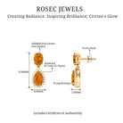 4.5 CT Citrine and Diamond Dangle Drop Earrings Citrine - ( AAA ) - Quality - Rosec Jewels