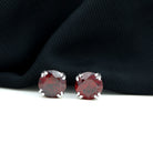 4.5 CT Created Ruby Solitaire Silver Stud Earring in Double Claw Prong Setting Lab Created Ruby - ( AAAA ) - Quality 92.5 Sterling Silver - Rosec Jewels