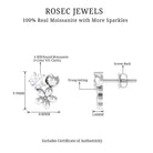 Round Cut Solitaire Moissanite Two Tone Gold Flower Stud Earrings Moissanite - ( D-VS1 ) - Color and Clarity - Rosec Jewels