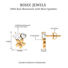 Round Cut Solitaire Moissanite Two Tone Gold Flower Stud Earrings Moissanite - ( D-VS1 ) - Color and Clarity - Rosec Jewels