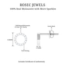 Round Cut Real Moissanite Eternity Stud Earrings in Gold Moissanite - ( D-VS1 ) - Color and Clarity - Rosec Jewels
