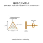 1/2 CT Round Cut Diamond Triangle Stud Earrings in Gold Diamond - ( HI-SI ) - Color and Clarity - Rosec Jewels