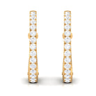 3/4 CT Natural Diamond Simple Hinged Hoop Earrings in Gold Diamond - ( HI-SI ) - Color and Clarity - Rosec Jewels