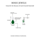 Pear Cut Lab Created Emerald and Moissanite Simple Teardrop Earrings Lab Created Emerald - ( AAAA ) - Quality - Rosec Jewels