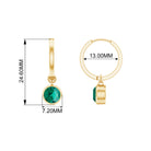 1.5 CT Bezel Set Created Emerald and Gold Hinged Hoop Earrings Lab Created Emerald - ( AAAA ) - Quality - Rosec Jewels