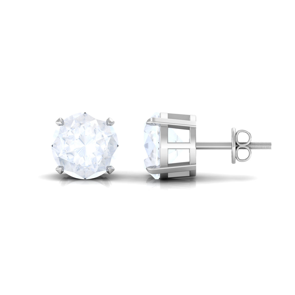 Claw Set Solitaire Moonstone Stud Earrings Moonstone - ( AAA ) - Quality - Rosec Jewels