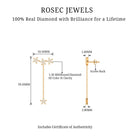 Natural Diamond Star Dangle Earrings Diamond - ( HI-SI ) - Color and Clarity - Rosec Jewels