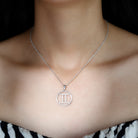 Gemini Zodiac Sign Pendant Necklace With Moissanite - Rosec Jewels