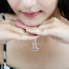 Moissanite Scorpio Zodiac Sign Pendant Necklace With Chain - Rosec Jewels