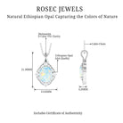 Vintage Inspired Oval Ethiopian Opal Halo Pendant with Moissanite Ethiopian Opal - ( AAA ) - Quality - Rosec Jewels