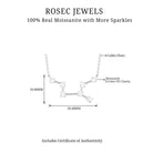 Certified Moissanite Virgo Zodiac Constellation Necklace - Rosec Jewels