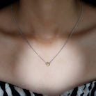 Real Round Cut Citrine Solitaire Necklace - Rosec Jewels