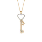 0.75 CT Zircon Heart Key Pendant Zircon - ( AAAA ) - Quality - Rosec Jewels