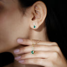Infinity Jewelry Set with Oval Shape Emerald and Diamond Emerald - ( AAA ) - Quality - Rosec Jewels
