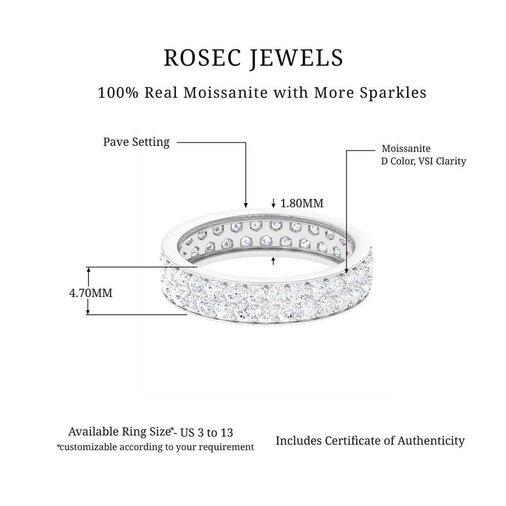 3.5 CT Moissanite Elegant Full Eternity Band Ring in Gold Moissanite - ( D-VS1 ) - Color and Clarity - Rosec Jewels