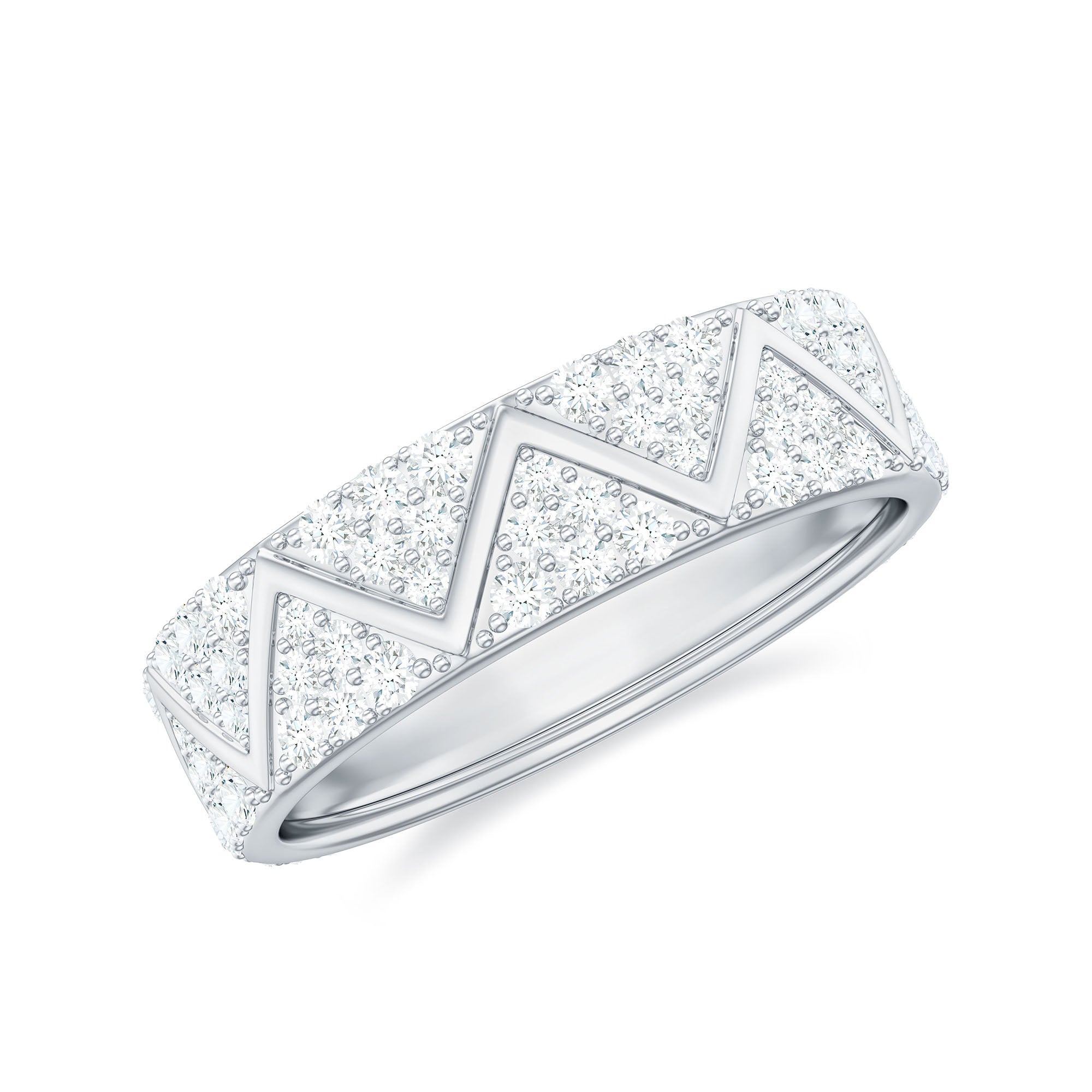 Certified Moissanite Full Eternity Band Ring Moissanite - ( D-VS1 ) - Color and Clarity - Rosec Jewels