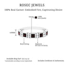 Princess Cut Garnet Half Eternity Band with Diamond Garnet - ( AAA ) - Quality - Rosec Jewels