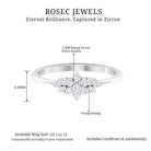 Cubic Zirconia Flower Cluster Engagement Ring Zircon - ( AAAA ) - Quality - Rosec Jewels
