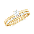3/4 CT Cubic Zirconia Solitaire Simple Ring Set in Gold Zircon - ( AAAA ) - Quality - Rosec Jewels