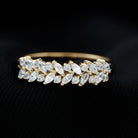 Marquise and Round Zircon Half Eternity Band Ring Zircon - ( AAAA ) - Quality - Rosec Jewels