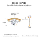 Round Zircon Solitaire Engagement Ring Zircon - ( AAAA ) - Quality - Rosec Jewels