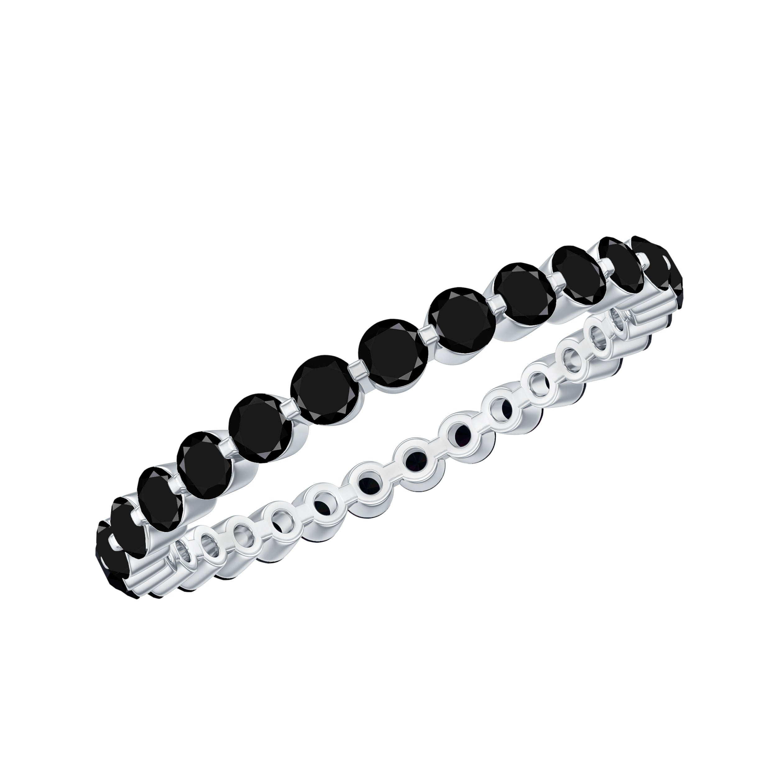 1.75 CT Black Diamond Floating Eternity Ring Black Diamond - ( AAA ) - Quality - Rosec Jewels