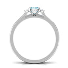 1.25 Ct Octagon Solitaire Aquamarine and Diamond Ring Set Aquamarine - ( AAA ) - Quality - Rosec Jewels