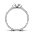 Natural Moonstone Solitaire Ring Set with Diamond Moonstone - ( AAA ) - Quality - Rosec Jewels