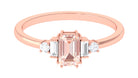 3/4 CT Morganite Solitaire Engagement Ring with Diamond Morganite - ( AAA ) - Quality - Rosec Jewels